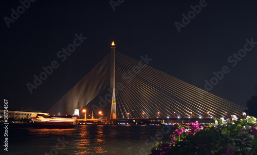 Bangkok Rama VIII bridge in night