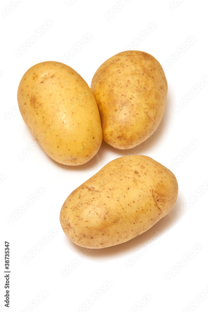 Vivaldi baking potatoes isolated on a white studio background. Vivaldi baking potatoes isolated on a white studio background.