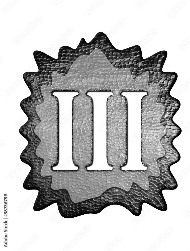3d metal three roman number 3d metal three roman number