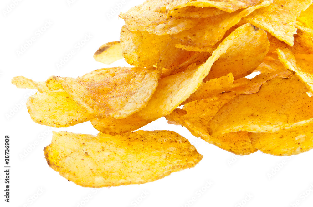 Heap of potatoe chips Heap of potatoe chips