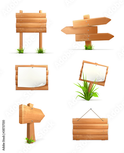 Fototapeta Naklejka Na Ścianę i Meble -  Wooden signs set