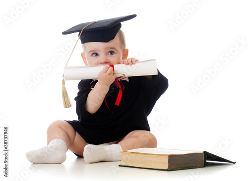 Baby in academician clothes...