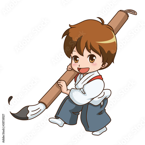 男の子/習字