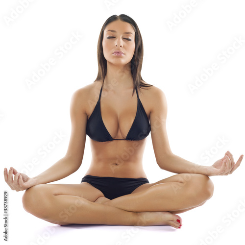 Beautiful Woman Practive Yoga
