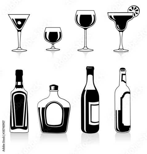 Bottle and glass set