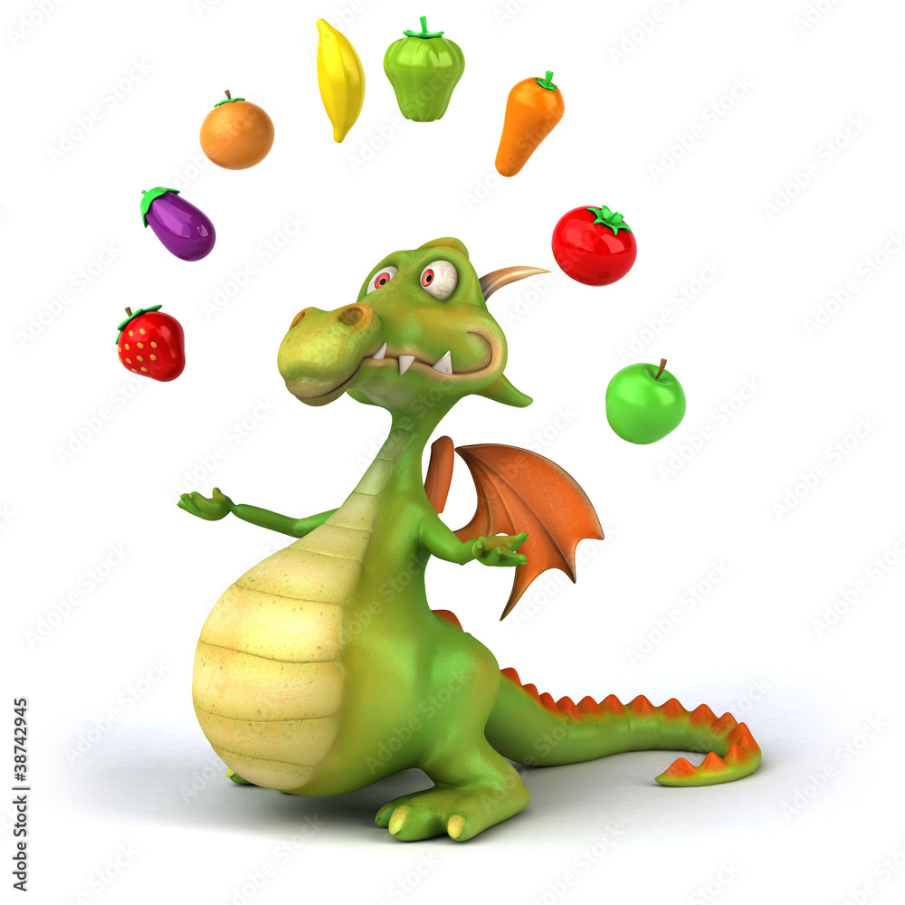 Obraz premium Dragon et légumes