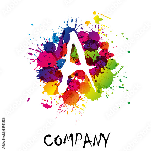 Splash Logo letter A # Vector