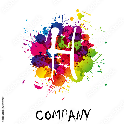 Splash Logo letter H # Vector