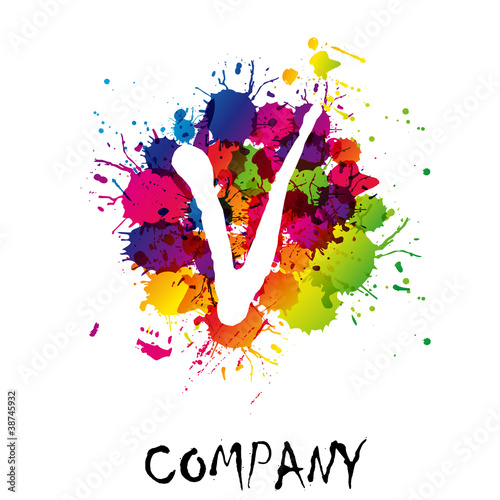 Splash Logo letter V # Vector