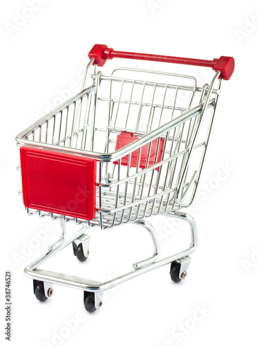 Single empty shopping cart
