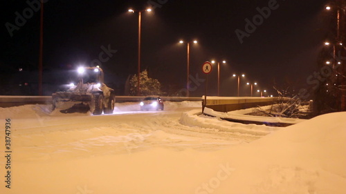 Snow Removig From Street photo