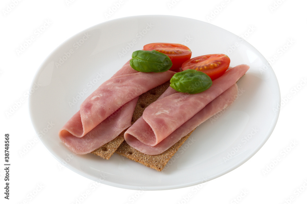 toasts with ham toasts with ham