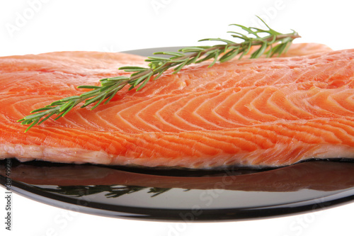 big salmon chunk with rosemary