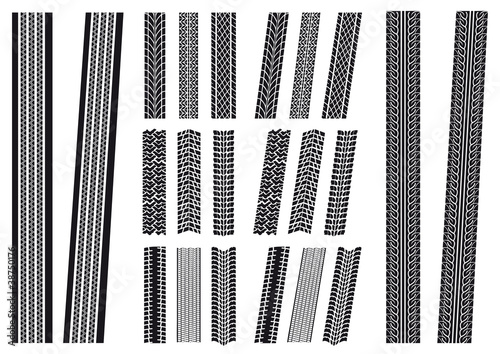 set of tyre imprints