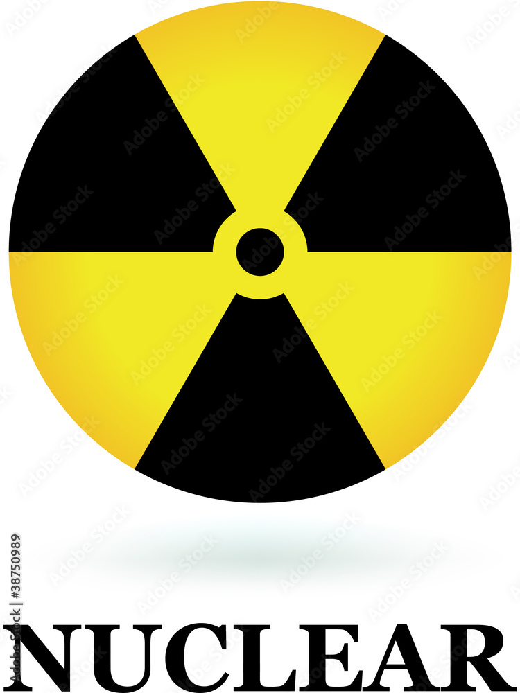 Modern concept: NUCLEAR sign, icon on white Modern concept: NUCLEAR sign, icon on white
