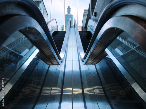 Escalator in department store