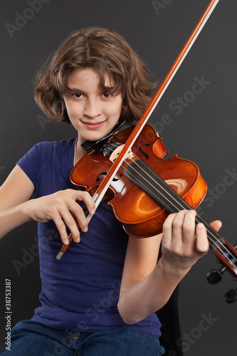 Practicing the violin
