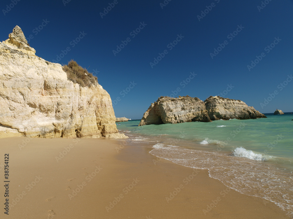 A section of the  Praia de Rocha beach on the Algar