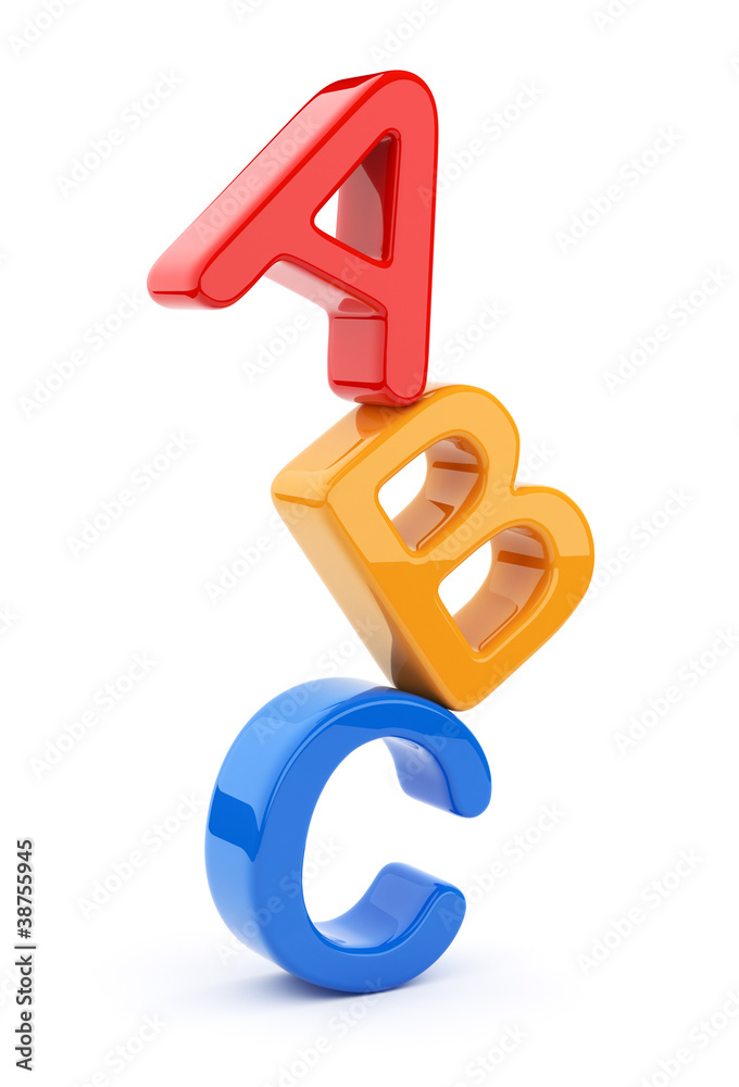 Colorful toy symbols heap of alphabet. Icon 3D. Education con Colorful toy symbols heap of alphabet. Icon 3D. Education con