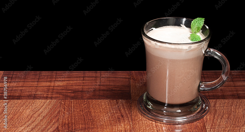 chocolate cocktail with fresh mint