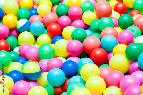 Colorful balls in a playground for kids photo
