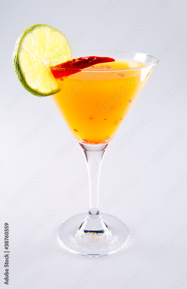 Cocktail over white background