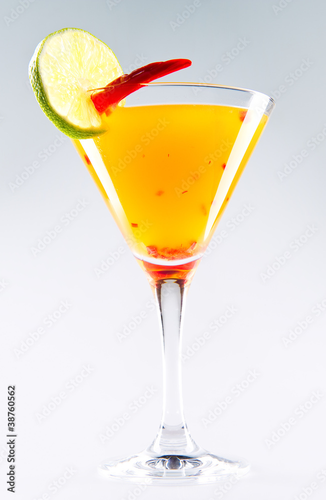Suite cocktail over white background Suite cocktail over white background
