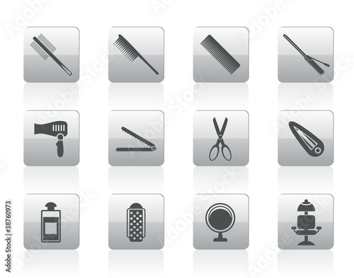 hairdressing, coiffure and make-up icons
