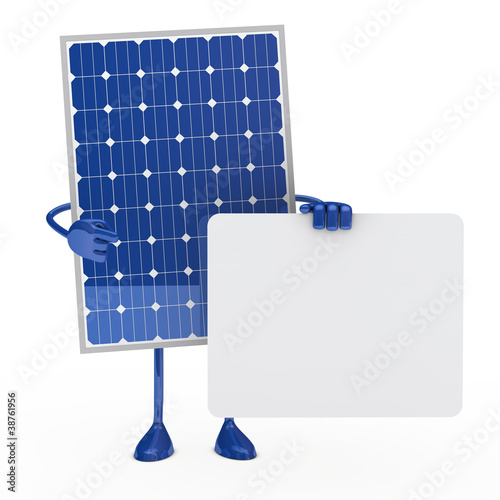blue solar panel figure