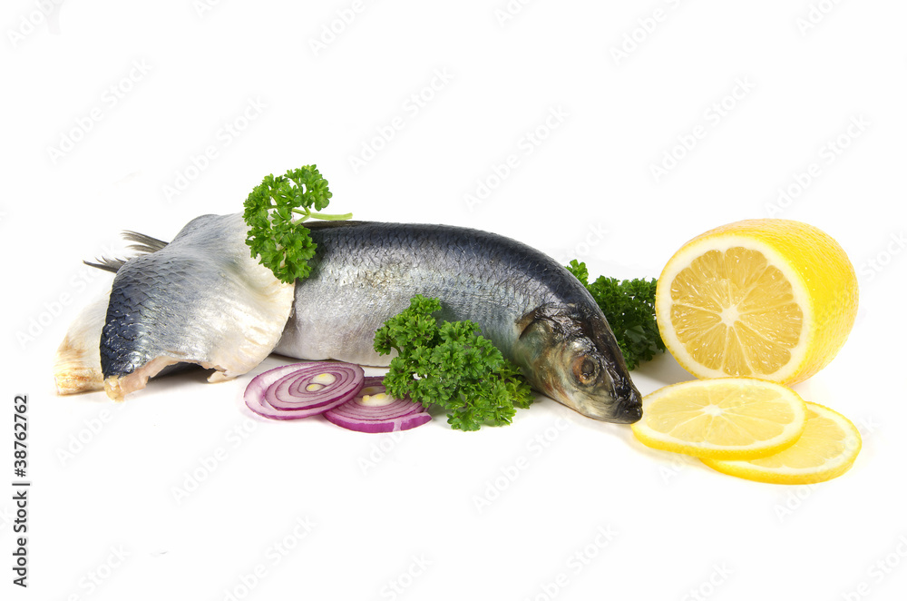herring with gerbs and lemon herring with gerbs and lemon