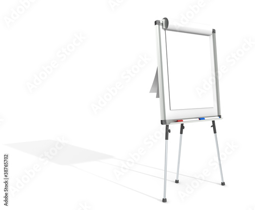 Flip Chart. White for copy space. Hard Shadow