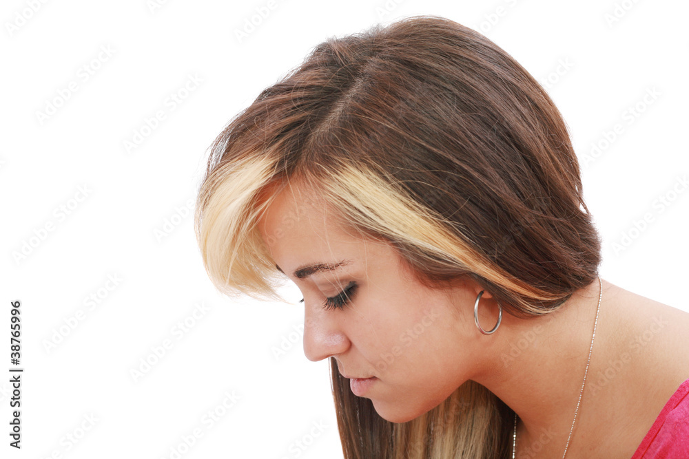 portrait of woman in sorrow having a serious thought of a proble portrait of woman in sorrow having a serious thought of a proble