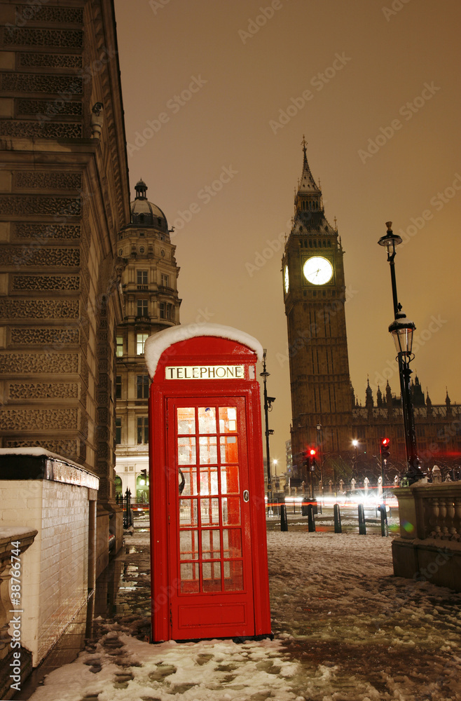London Telephone Booth and Big Ben