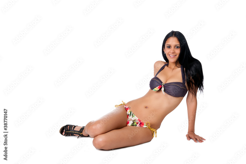 Obraz premium Brunette in bikini