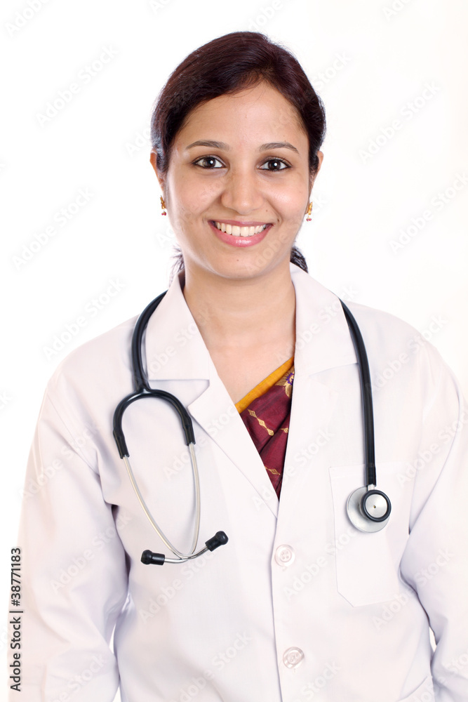Smiling young indian doctor