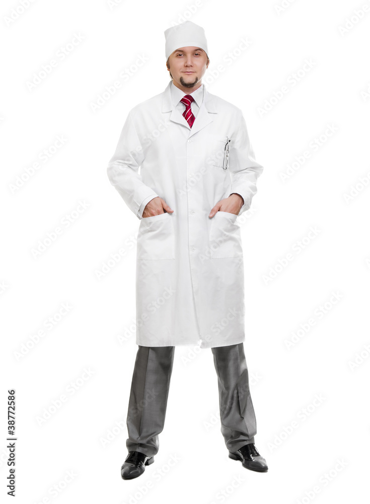 Smiling medical doctor. Isolated over white background Smiling medical doctor. Isolated over white background