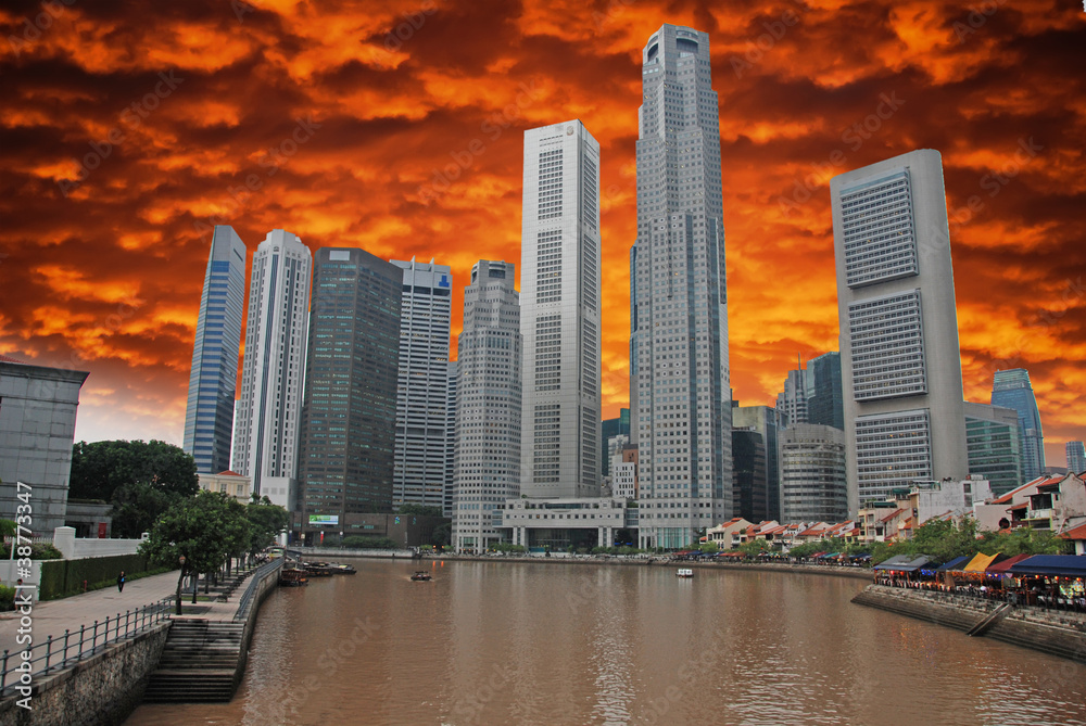 Fototapeta premium Storm approaching Singapore