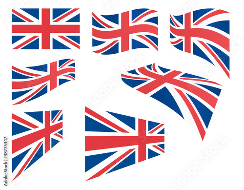 set of United Kingdom flags vector illustration