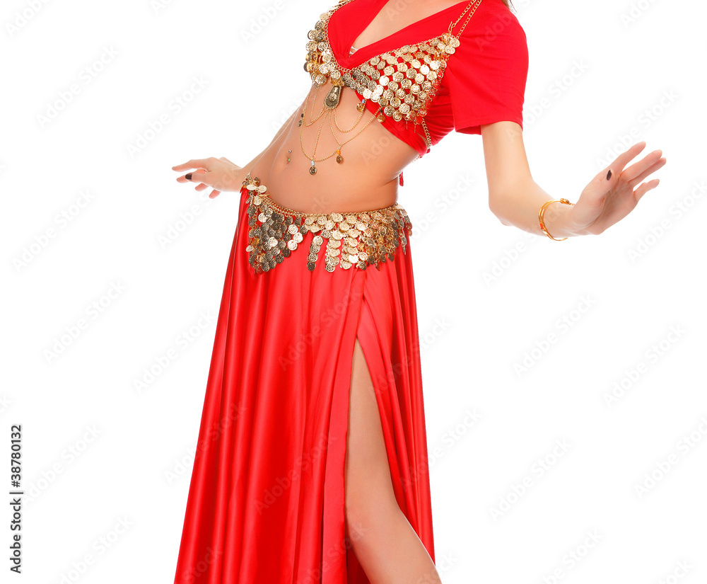 Belly dancer isolated on a white background