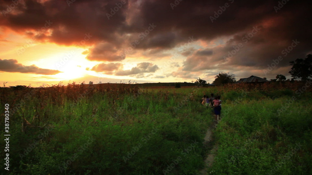 Sunset over a cornfield in Kenya. Sunset over a cornfield in Kenya.