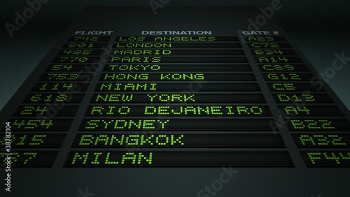 Airport Flight Information Board photo