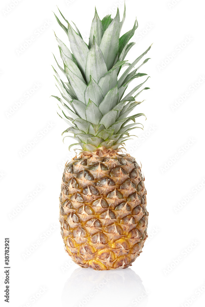 Pineapple on white, clipping path included Pineapple on white, clipping path included