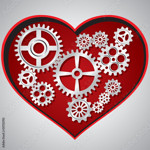 Clockwork heart-shaped sprockets