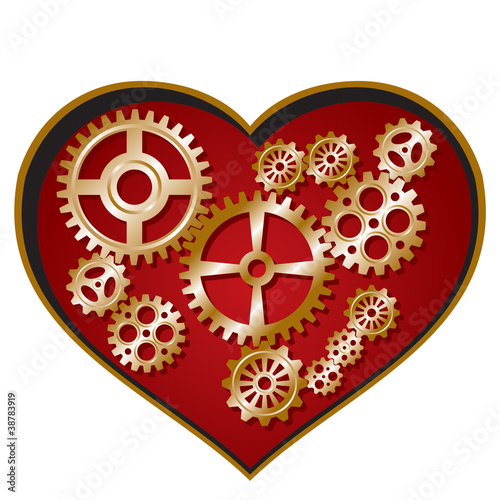 Clockwork heart-shaped sprockets