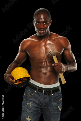 Man With Hard Hat and Hammer