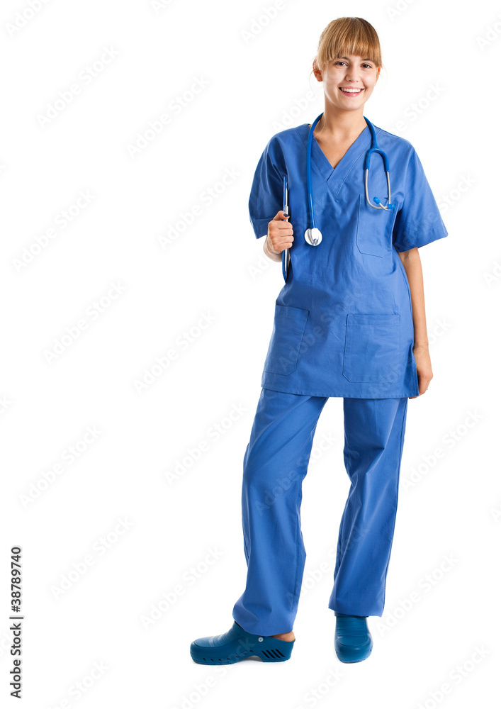 Full length nurse isolated on white Full length nurse isolated on white