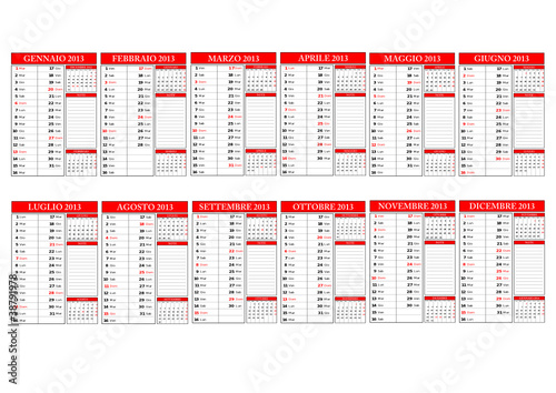 Calendario italiano 2013 (vettoriale)