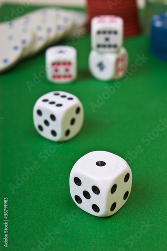 Dices on the table