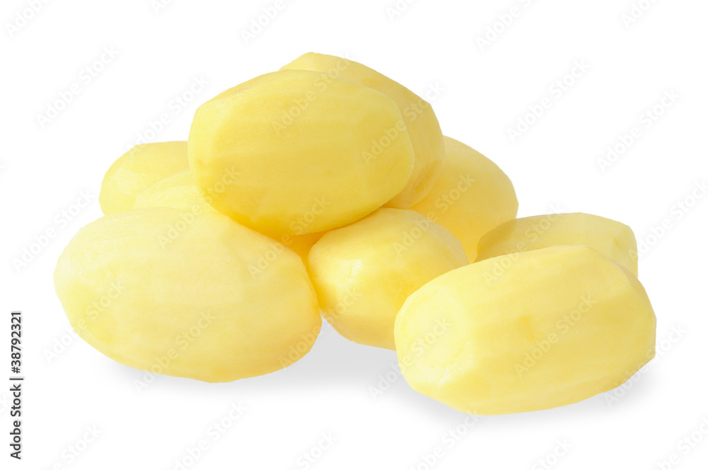 Fresh peeled potatoes