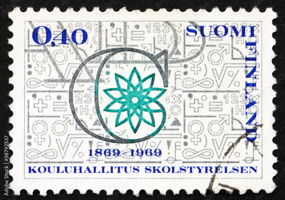 Naklejka premium Postage stamp Finland 1969 Educational Symbols